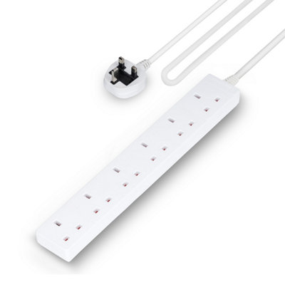 B&Q -  6 Gang Extension Lead2M Cable Wall Mountable 13A