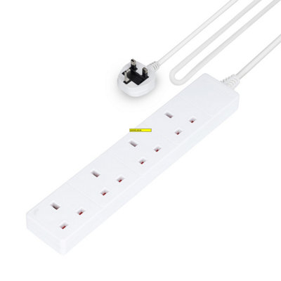 B&Q -  4 Gang Extension Lead5M Cable Wall Mountable & Multi Socket Mains Strip