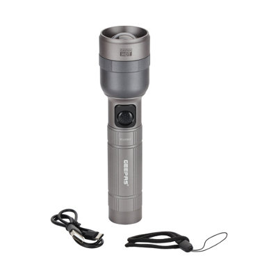 Geepas Zoomable Led Flashlight 1500 Lumen Rechargeable Torch 10H Runtime from B&Q