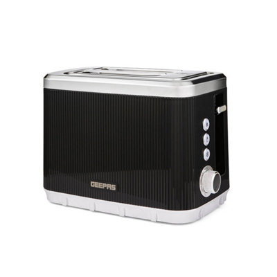 Geepas 2 Slice Toaster 7 Browning Levels Cancel Defrost Reheat, Black