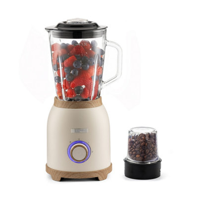 Geepas Nordiq 2-In-1 Blender 1.5L Glass Jug Grinder 800W Cream from B&Q