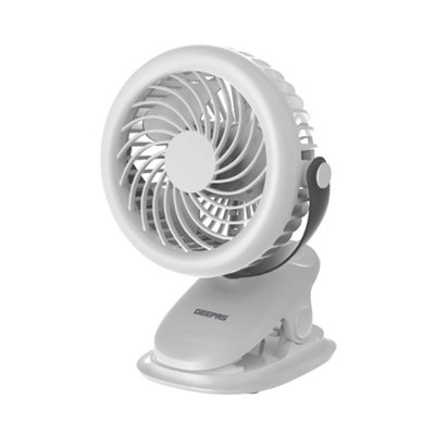 Geepas Rechargeable Clip Fan 36 LED 3 Speed Type-C USB 7Hr Battery in White - Image 4