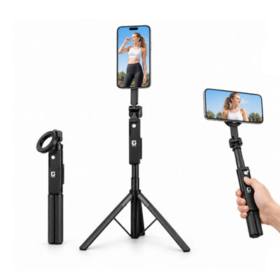 Geepas Unisex Black Magnetic Selfie Stick For Iphone, 1.67M Magsafe Phone Tripod Stand In - Image 3