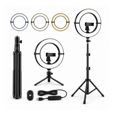 Geepas Unisex Black 12″ Led Ring Light W/ Tripod Stand & Phone Holder In | Size: 12 Inches - Image 4