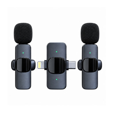 Geepas Wireless Lavalier Microphone For Iphone Android Dual Set Plug & Play