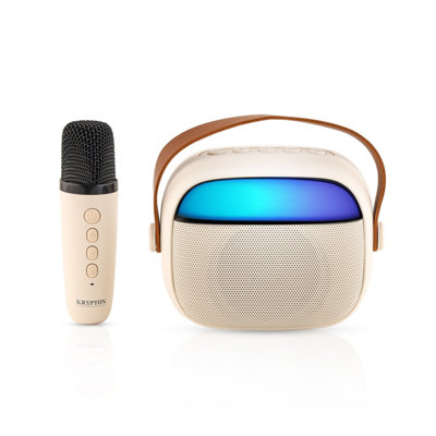 Krypton Portable Bluetooth Speaker With Wireless Microphone Karaoke Option, Led Lights, Sound Change