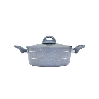 B&Q -  Casserole Dish With Glass Lid26CmInduction Saucepan With Non-Stick Granite Coating
