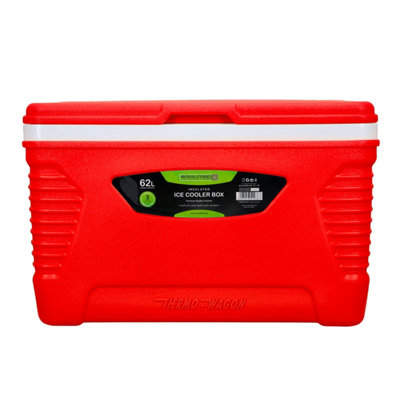 Royalford 62L Ice Cooler Box With Handle For Picnic Camping, Red