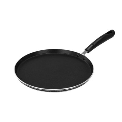 Royalford Unisex Black Pancake Pan Dosa Tawa Non-Stick Ceramic Coating Induction Crepe Griddle Roti Pan In | Size: Small - Image 2