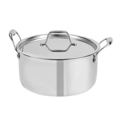 Royalford 24Cm Triply Stainless Steel Cookware Casserole Dish With Lid