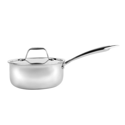 Royalford Stainless Steel Saucepan With Lid, Induction Safe Milk Pan Tri-Ply 16Cm