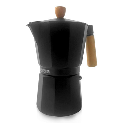 Royalford Italian Espresso Coffee Maker Stovetop Moka Percolator Pot (9 Cups/450Ml) Black