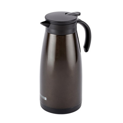 Geepas Royalford Double Walled Coffee Pot Stainless Steel Thermal Carafe 1200Ml /40.5Oz Jug Brown from B&Q