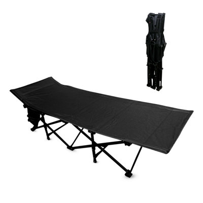 Royalford Unisex Black Folding Camping Beds Heavy Duty Portable Bed W/ Carry Bag & Side Pocket In - Image 6