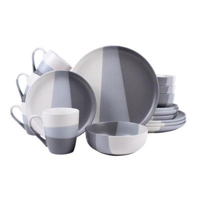 B&Q -  16 Piece Stoneware Dinnerware Set MicrowaveDishwasher & Freezer Safe