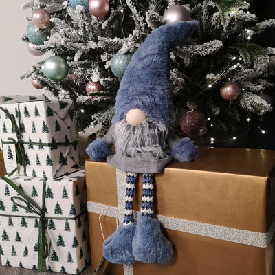 62cm Battery Operated Plush Blue Gonk Santa Christmas Decoration with LED Nose and Dangly Legs Price Comparisons | Compare The Build