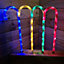 62cm Multi Coloured Christmas Candy Cane Garden Patio Illuminated Path Lights