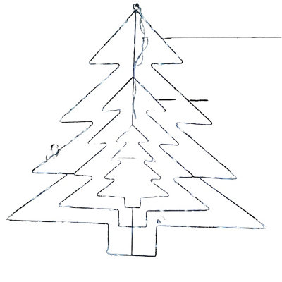 62cm Multi function LED White Metal Frame Christmas Tree Silhouette Decoration