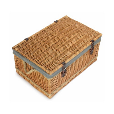 62cm Rope Handled Picnic Basket with Grey Lining