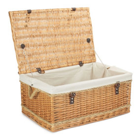 62cm Rope Handled Picnic Basket with White Lining