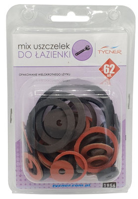 62pcs of Bathroom Gaskets Universal Rubber Fibre Washer Set Various Sizes Types
