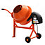 63 L Orange Electric Portable Cement Concrete Mixer with Wheels