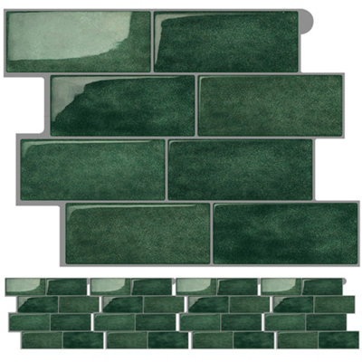  - 5 Pack Adhesive Peel And Stick Tile Backsplash For KitchenBathroom Wall