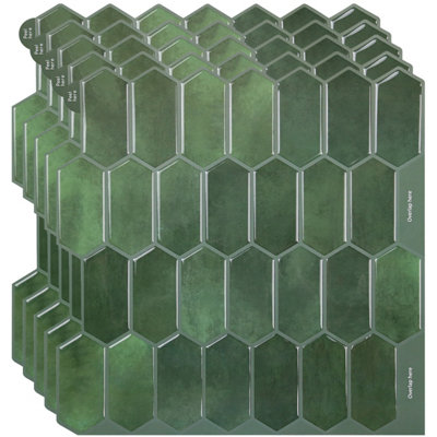  - 5Pcs Kitchen Peel And Stick Hexagonal Backsplash Self-Adhesive Wall Tile