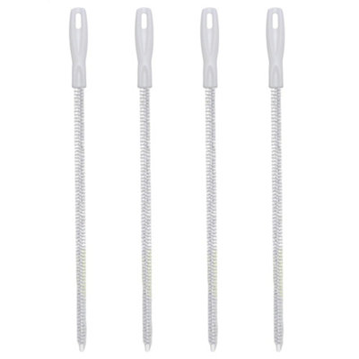  - 5Pcs White Upgraded Sink Drain Overflow Cleaning BrushBendable Long Pipe CleanersHousehold Sewer Hair Catcher