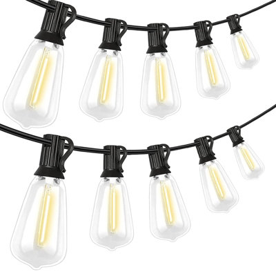Kaket Outdoor String Lights, 750Cm 10 Led Bulbs, Waterproof Patio Edison String Lights For Garden Backyard Porch Wedding Party Decor