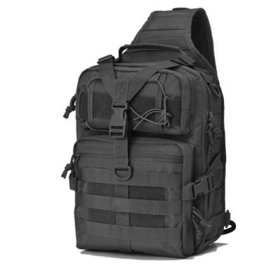 Amorly Black Tactical Saddle Sling Bag, Military Crossbody Single Shoulder Backpack, Waterproof Chest Pack For Hunting Hiking Travel