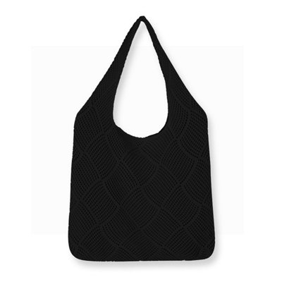 Amorly Black Crochet Tote Bag, Mesh Knit Summer Bag For Women, Lightweight Beach Handbag For Vacation Casual Outfits