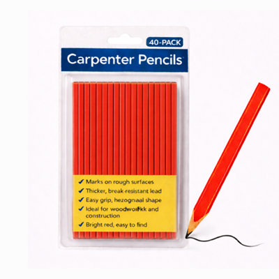 H4H 40 Pack Carpenter Pencils 175mm Woodwork Marking Pencils For Joiners Contractors And Toolbox Use from B&Q