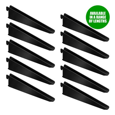 Black Single Twin Slot Bracket170mm X 10 from B&Q