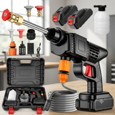  - Portable Cordless High Pressure Washer Jet Wash Cleaner Gun With 2 Batteries 21V Car Patio Garden