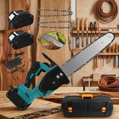 Cordless Chainsaw Electric Chain Saw With 2 Batteries And Tree Pruning Tool from B&Q