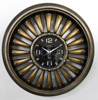 63CM JET ENGINE WALL CLOCK WITH GEARS