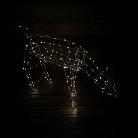 63cm Outdoor Twinkling LED Grazing Reindeer Christmas Decoration in Warm White