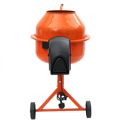 63L Portable Electric Cement Mixer with Wheels Vibrant Orange