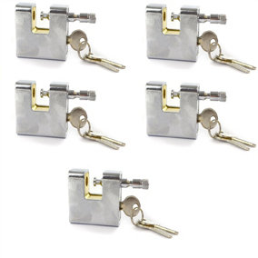 63mm Armoured Container Padlock Shutter Lock Security Solid Shed 3 Keys x 5