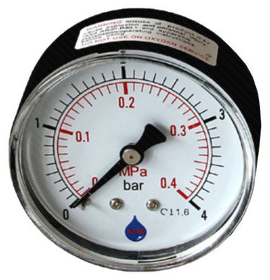 63mm Dial 0-1,6 Bar Rear Entry Pressure Gauge 1/4inch Bsp Manometer