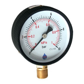 63mm Dial 0-1 Bar Side Entry Pressure Gauge 1/4inch Bsp Manometer