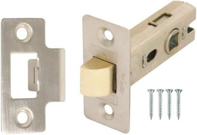63mm Tubular Mortice Latch Chrome Plated Door Latch CE1121 Fire Rated Internal Door Lock with Screws (1 Pack)
