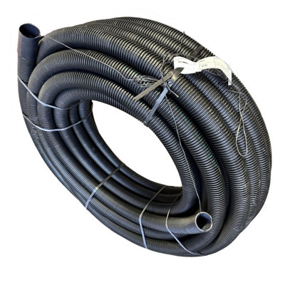 63mm x 50m Black Electrical Flexible Cable Ducting Including Coupling & Draw Cord