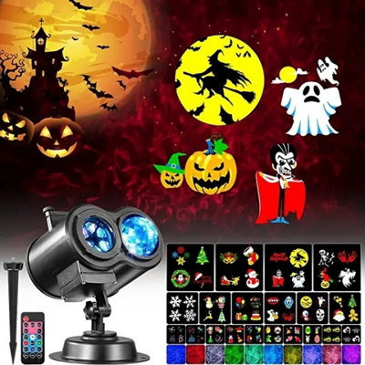 64 PATTERNS HALLOWEEN CHRISTMAS INDOOR OUTDOOR LED MOVING LASER ...