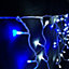 640 LED 16m Premier Christmas Outdoor 8 Function Icicle Lights in Blue & White