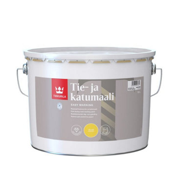 Tikkurila Road Marking PaintFast-Drying Paint For Asphalt & Bitumen (Water-Based)Yellow10 Litres from B&Q