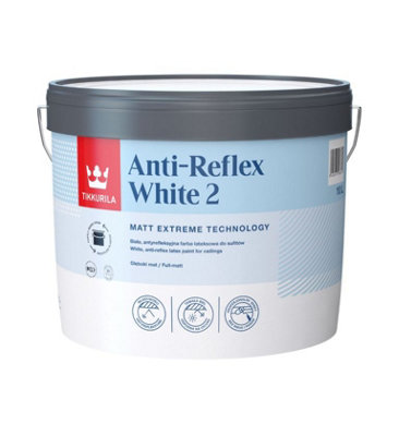 Tikkurila Anti Reflex White 2 High-Opacity Flat Matt Ceiling Paint 3L - Image 2