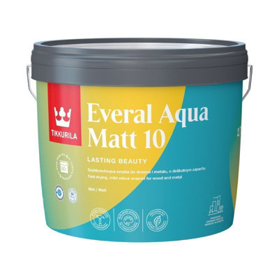 Tikkurila Everal Aqua 10Matt Paint For Wood & MetalFast Drying Acrylic Enamel3 Litres from B&Q