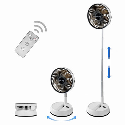 Greheywos Rechargeable Oscillating Fan 8" 7200Mah Remote Quiet Table Pedestal For Bedroom Office Camping Travel Pedestal Fan from B&Q